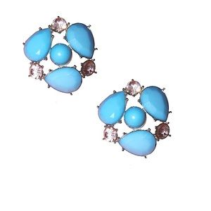 NEW Kate Spade Statement Turquoise Vintage Faux Diamond Crystal Cluster …